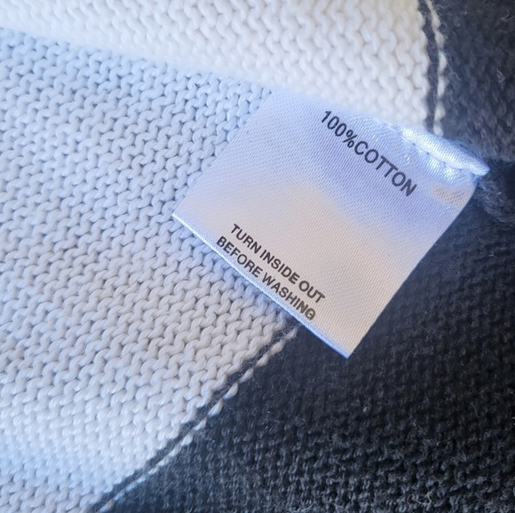 SABO Knit Lounge Set Mini Shorts Sweater Cardigan Striped Brown Black White XS - Picture 7 of 8